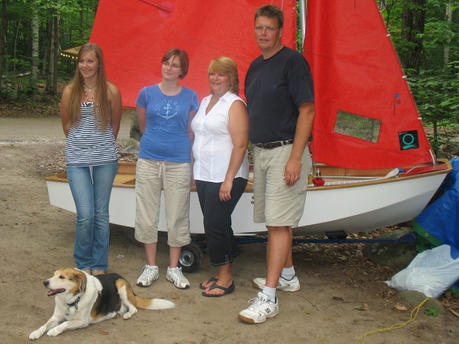 Photo: The Pughs in Front of Peter's Boat Pooh Stick
