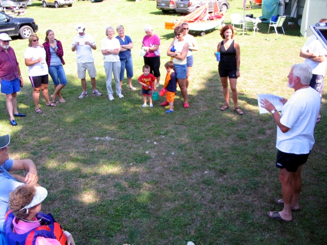 Photo: Race Committee Chair, Mike, Announces the Regatta Results