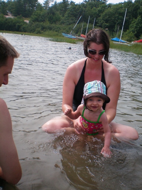 Photo: The Brendeke's Granddaughter Alex Takes her First Dip in Georgian Bay